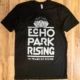 Black tshirt with grey Echo Park Rising 10 Years of Rising logo